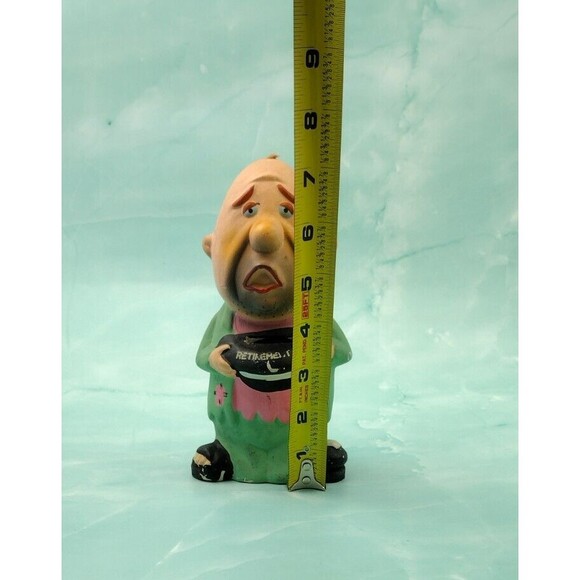 Retirement Fund Piggy Bank Bum Man Hobo Chalkware Ceramic Figurine Vintage READ - Picture 11 of 12